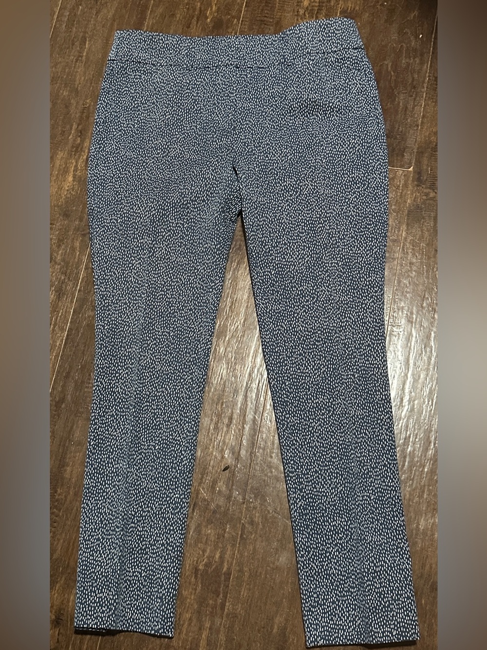 LOFT The Riviera Marisa Cropped Skinny Ankle Pants Blue White Speckled 6P